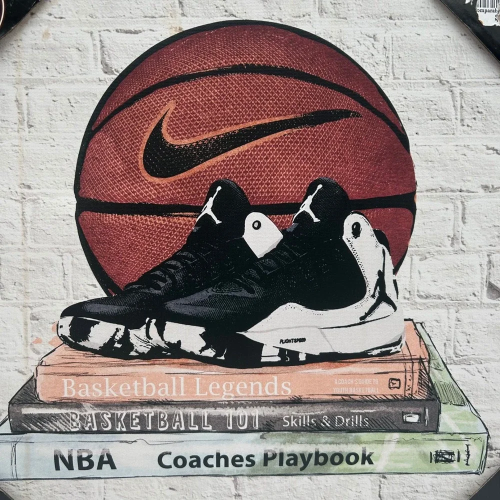 NotoriArt Basketball Jordan Sneaker Canvas Wall Art 15x15 Sports Decor